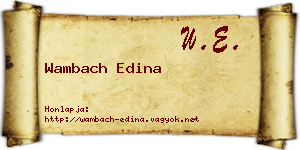 Wambach Edina névjegykártya